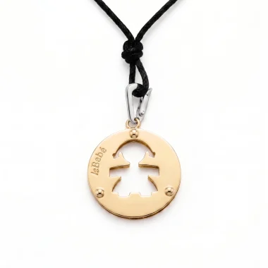 Le Bebé - Ciondolo sigillo traforato in oro bianco 9KT - Sagoma bimba