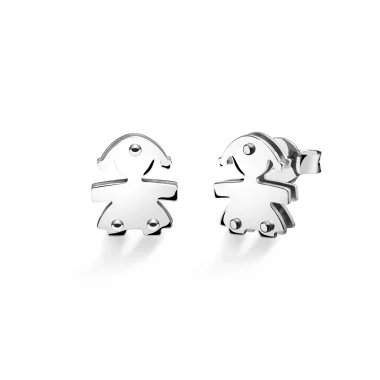 Le Bebé - Orecchini in oro bianco 9KT -Sagoma Bimba