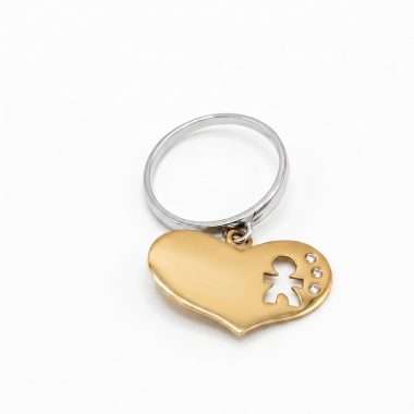 Le Bebé - Anello in oro bianco e giallo 18KT con diamanti naturali - Sagoma bimbo