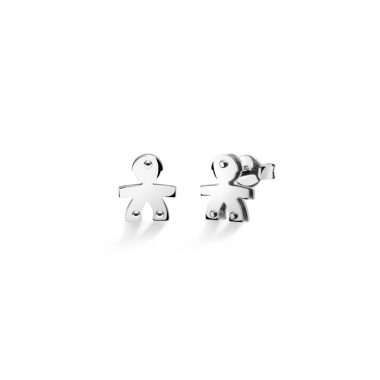 Le Bebé - Orecchini in oro bianco 18 KT - Sagoma bimbo.