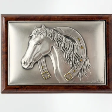 Scatola con carte da gioco in legno e argento 925