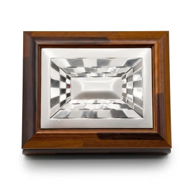 Scatola con carte da gioco in legno e argento 925